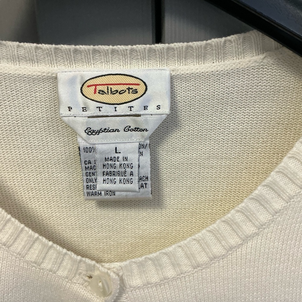 Talbots Ivory Button-Up Cardigan - Picture 2 of 3